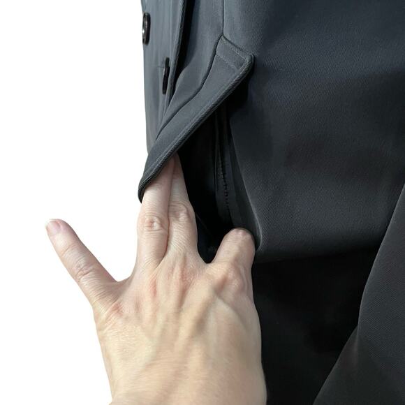 Y2K Bebe Double Breasted Pea Coat Jacket Size 2 Gray Classic Minimalist Preppy - Picture 2 of 11